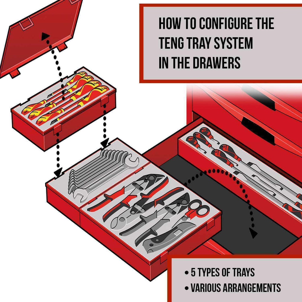 EMPTY DOUBLE TC TRAY 8 SPACE - Teng Tools USA