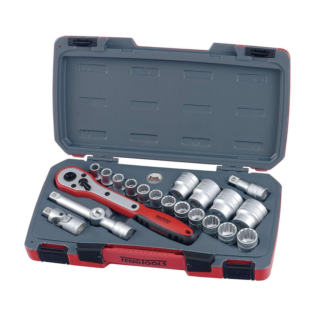 Teng Tools - 21 Piece 1/2 Inch Drive Socket Set - TEN-O-T1221 - Teng Tools USA