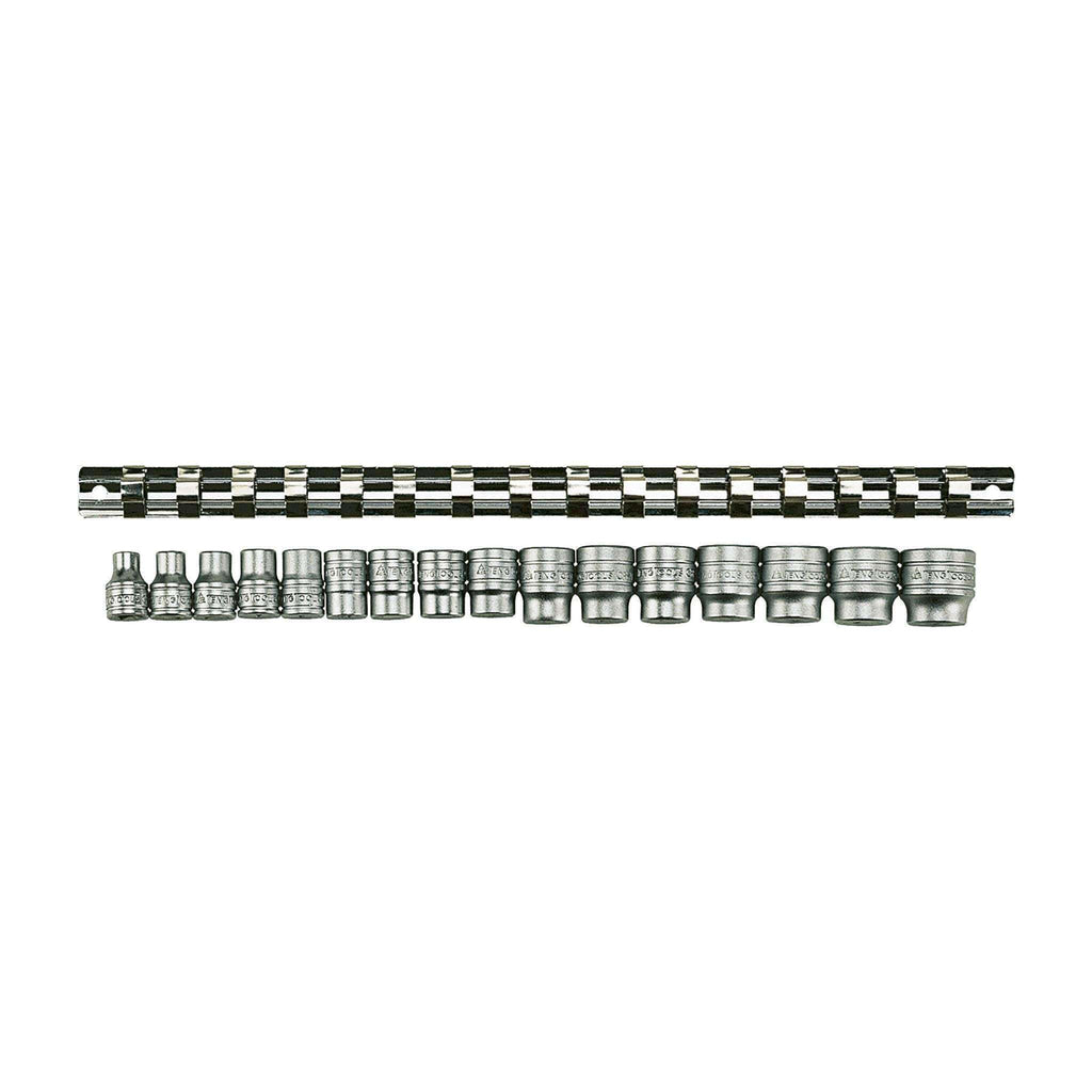 Teng Tools - 16 Piece 3/8 inch Drive Regular 6 Point Socket Set Clip Rail - M3816 - Teng Tools USA