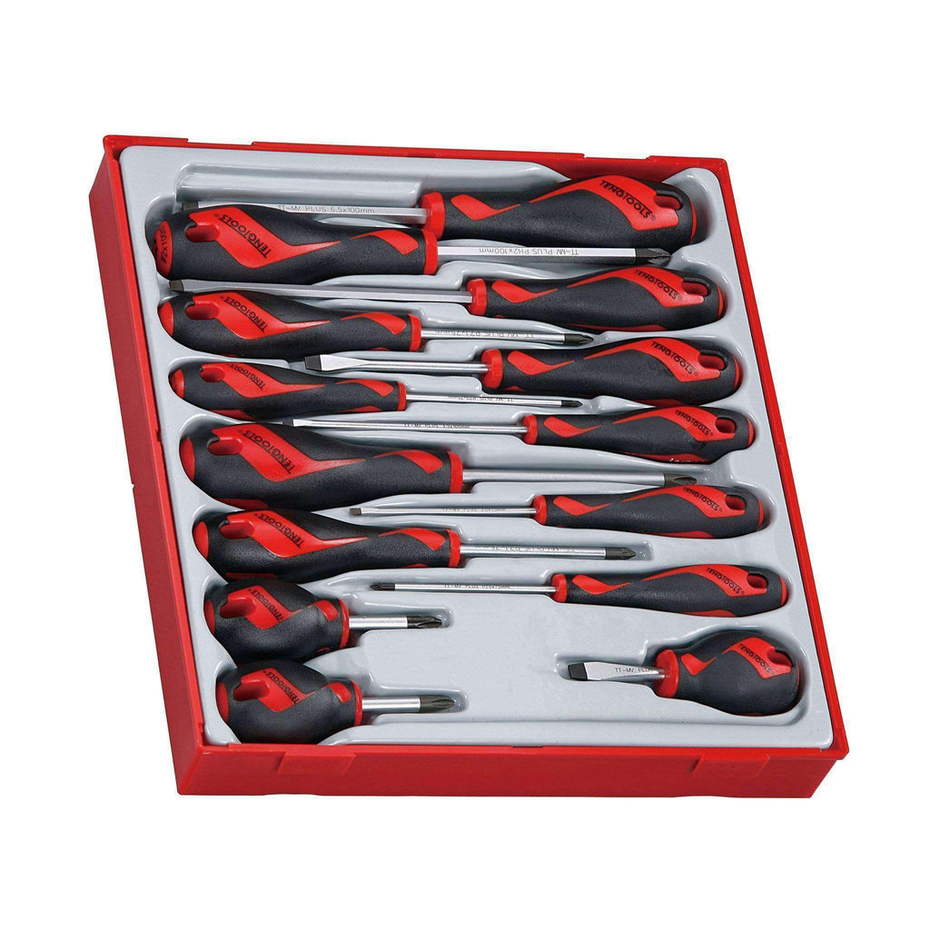 Teng Tools - 14 Piece Flat, PH, PZ Screwdriver Set - TEN-O-TTD914N - Teng Tools USA