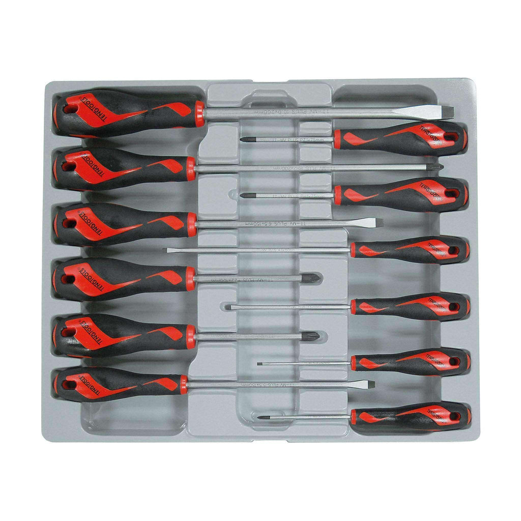 Teng Tools - 12 Piece Screwdriver Set (Flat,PH,PZ) - TEN-O-MD912N - Teng Tools USA