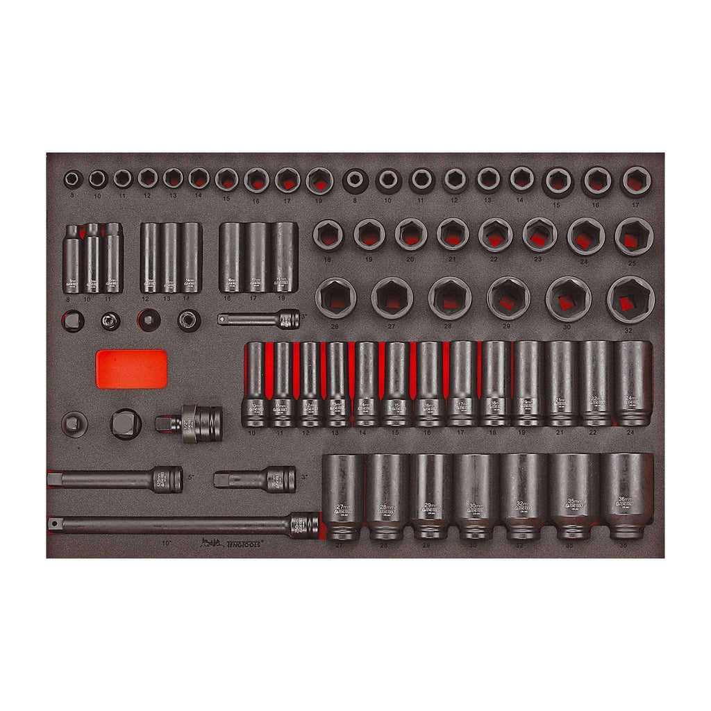 Teng Tools  - 73 Piece 3/8 inch-1/2 inch Drive Impact Socket Set in EVA -TEN-O-TTEISK73 - Teng Tools USA