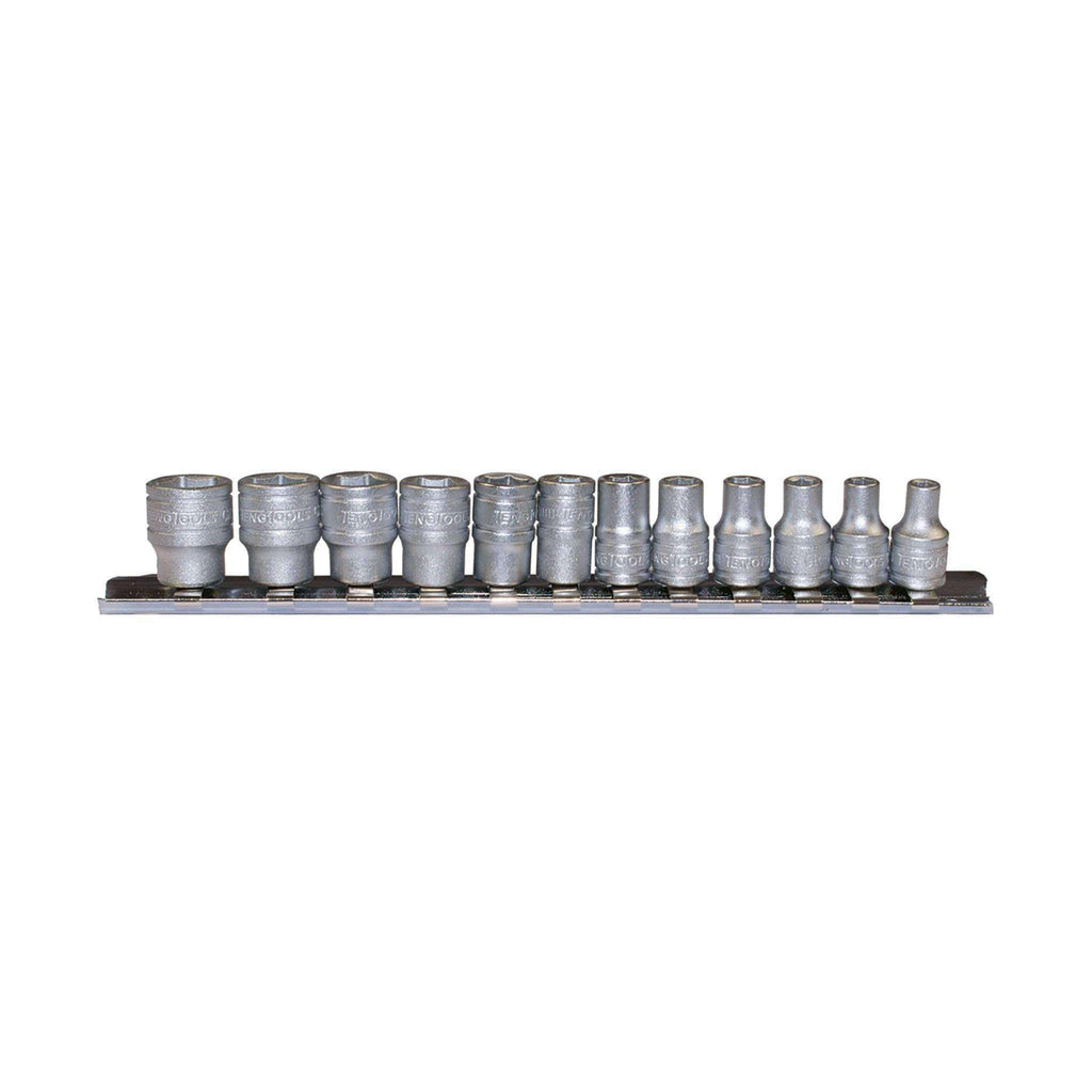 Teng Tools - 12 piece 1/4 inch Drive 6 Point Regular Socket Set - TEN-O-M1412 - Teng Tools USA